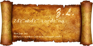Zámbó Loréna névjegykártya
